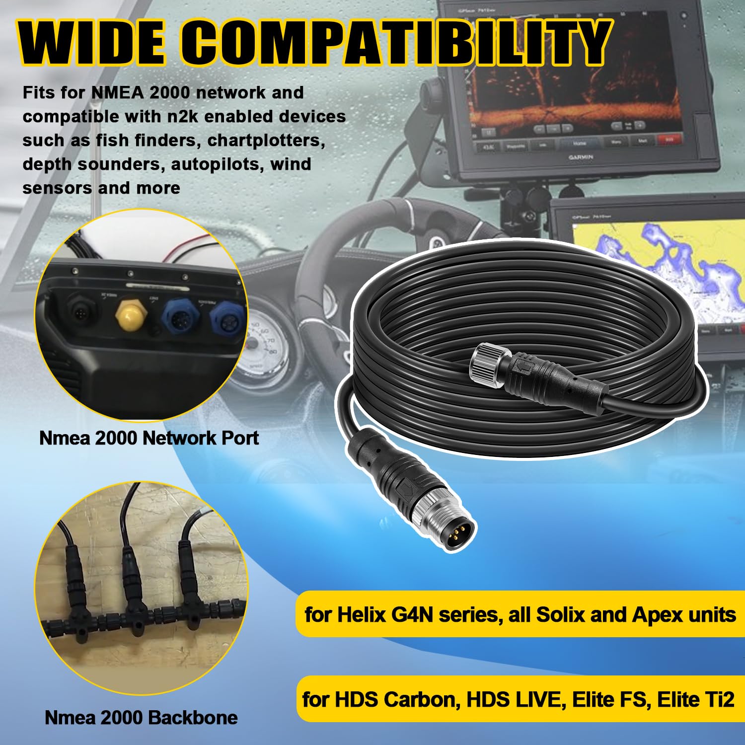 YMT Cable de extensión de 6 m para NMEA 2000 (N2K), compatible con Lowrance Simrad B&G Navico Garmin Networks