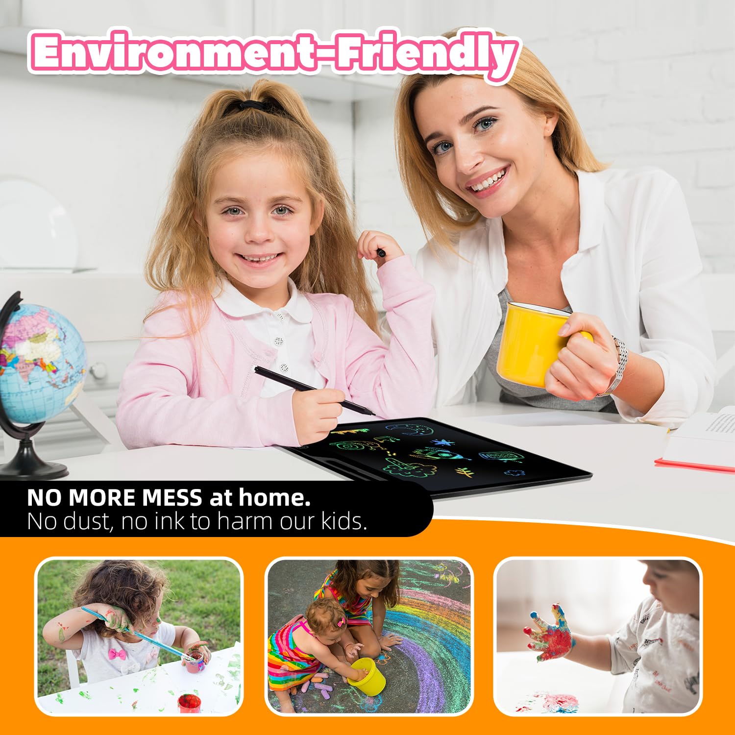 Tablette d'écriture - A - 16 pouces - LCD - Effaçable - Éducatif pour