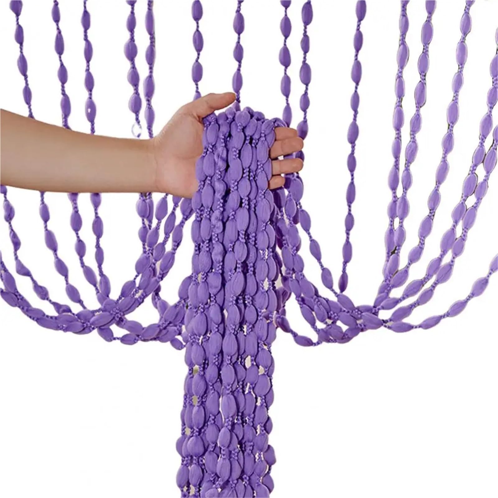 ERHTGUO 2pc Door String Curtain Beaded Flash Line Shiny Tassel Divider For Living Room Doorway Wedding Decoration(Light Purple)