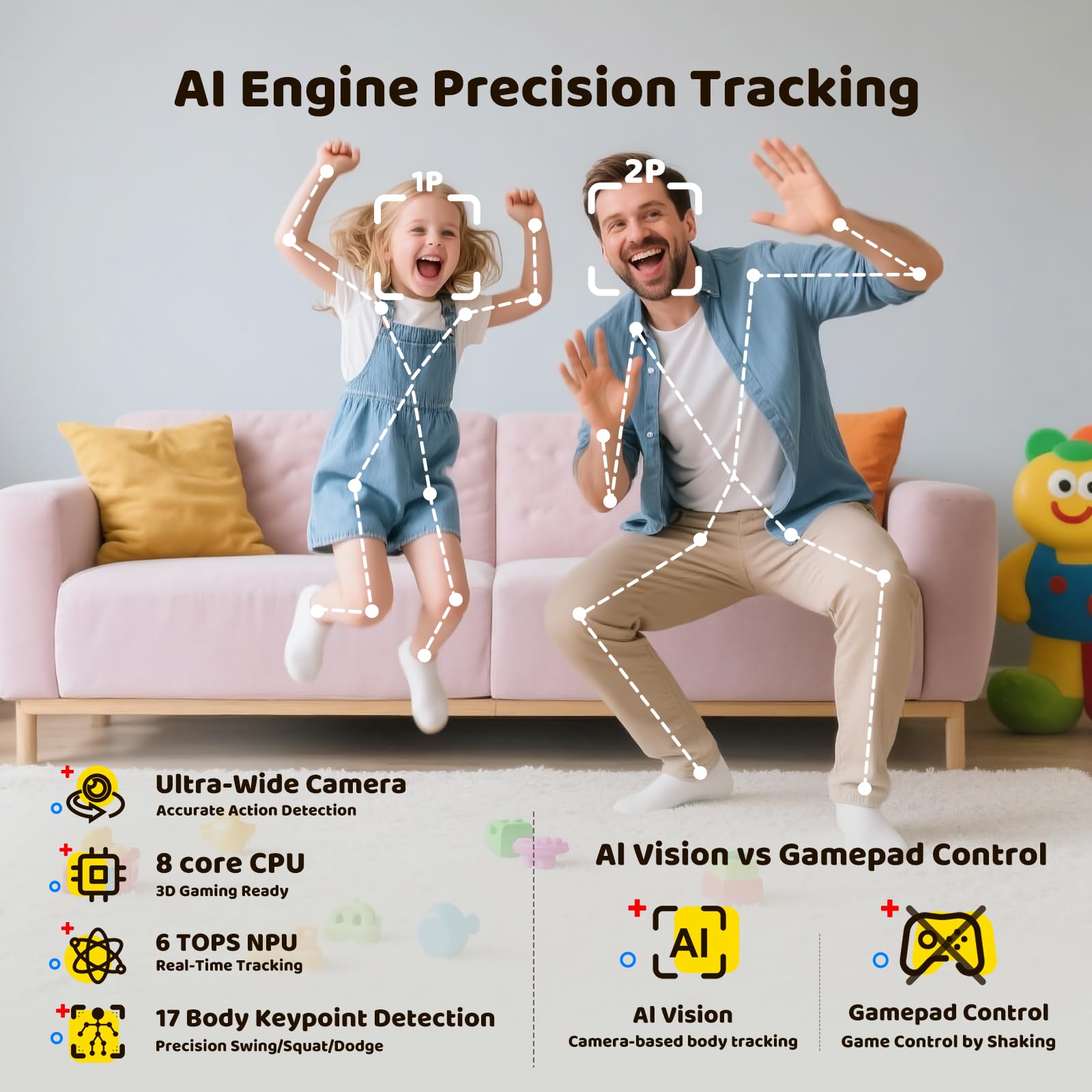 Kinhank MotionX Active Game Console with 21 Motion Games for Kids