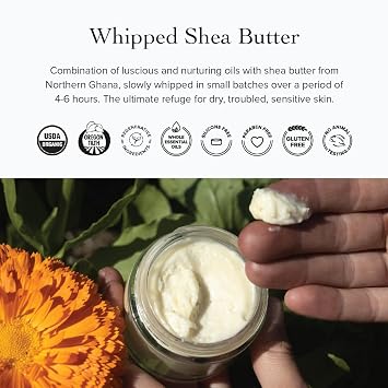 evanhealy Whipped Patchouli Vanilla Shea Butter | Organic Handcrafted Shea Butter | Skin Moisturizer for Face & Body | Shea Moisture For Dry & Dehydrated Skin