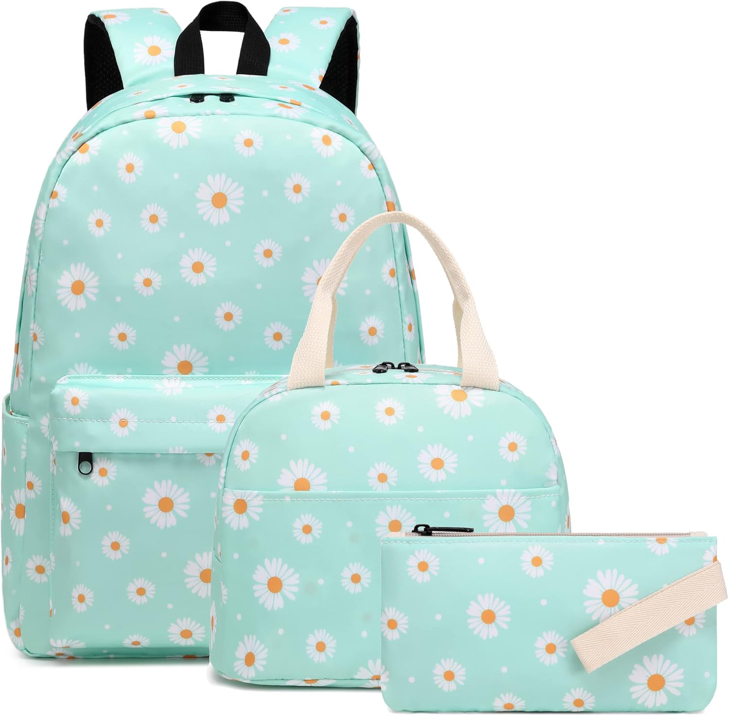 Girls School Backpacks for Kids Teens, 3-in-1 School Bag Bookbags Set with Lunch Bag Pencil Case