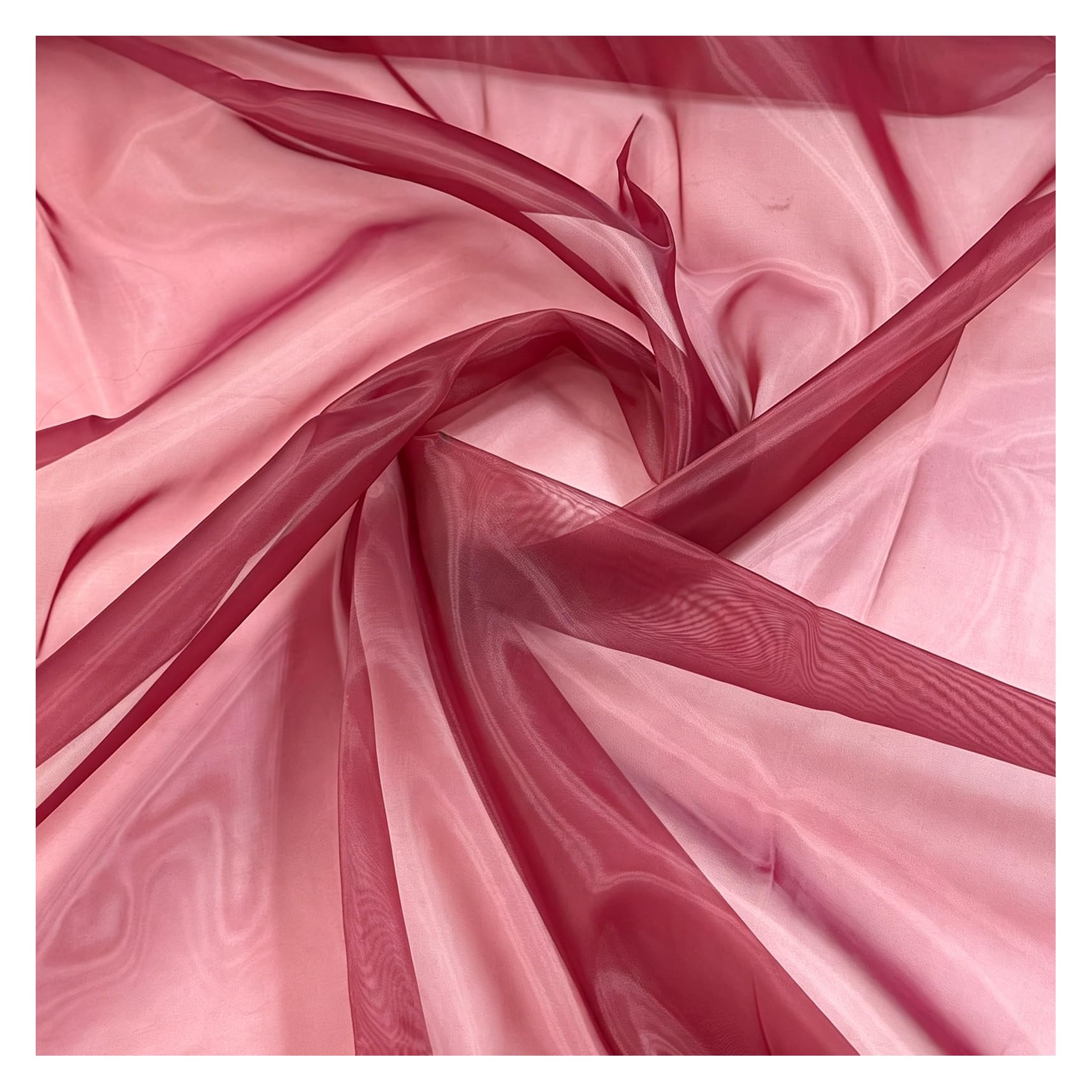 10M x 1.5M Organza Stoff Meterware Transparent Stoffe Zum Nähen Tüll Dekostoff Netzstoff Organza Modestoff Glänzend Kostümstoff für Tischdecken, Kleidung, DIY Basteln, Hochzeitsdeko