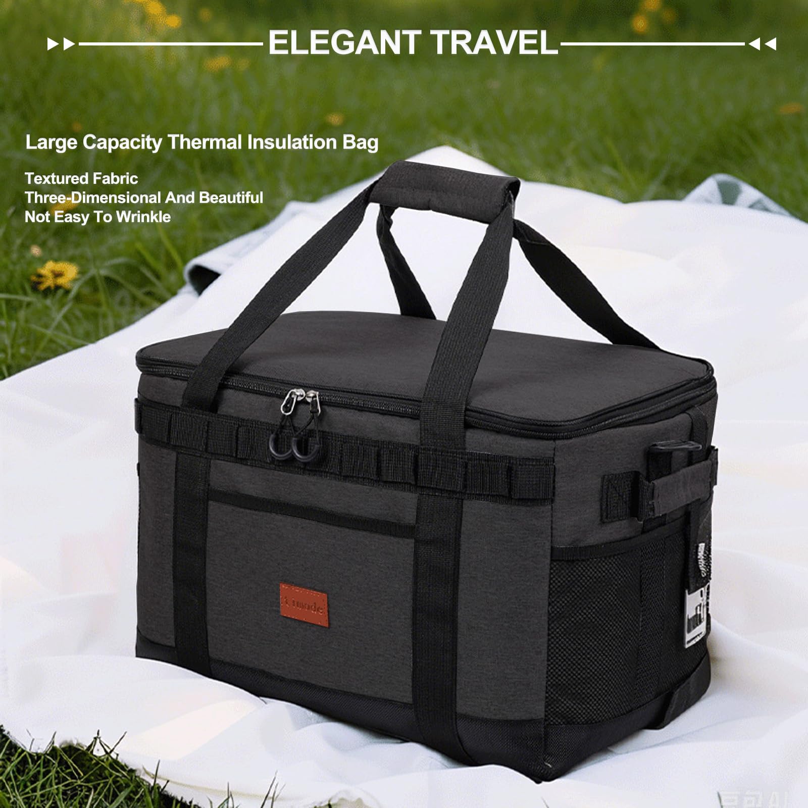 Sac Isotherme 35 L – Étanche, Léger, Pliable, Avec Bandoulière, Pour Pique-nique, Courses, Camping, Plage
