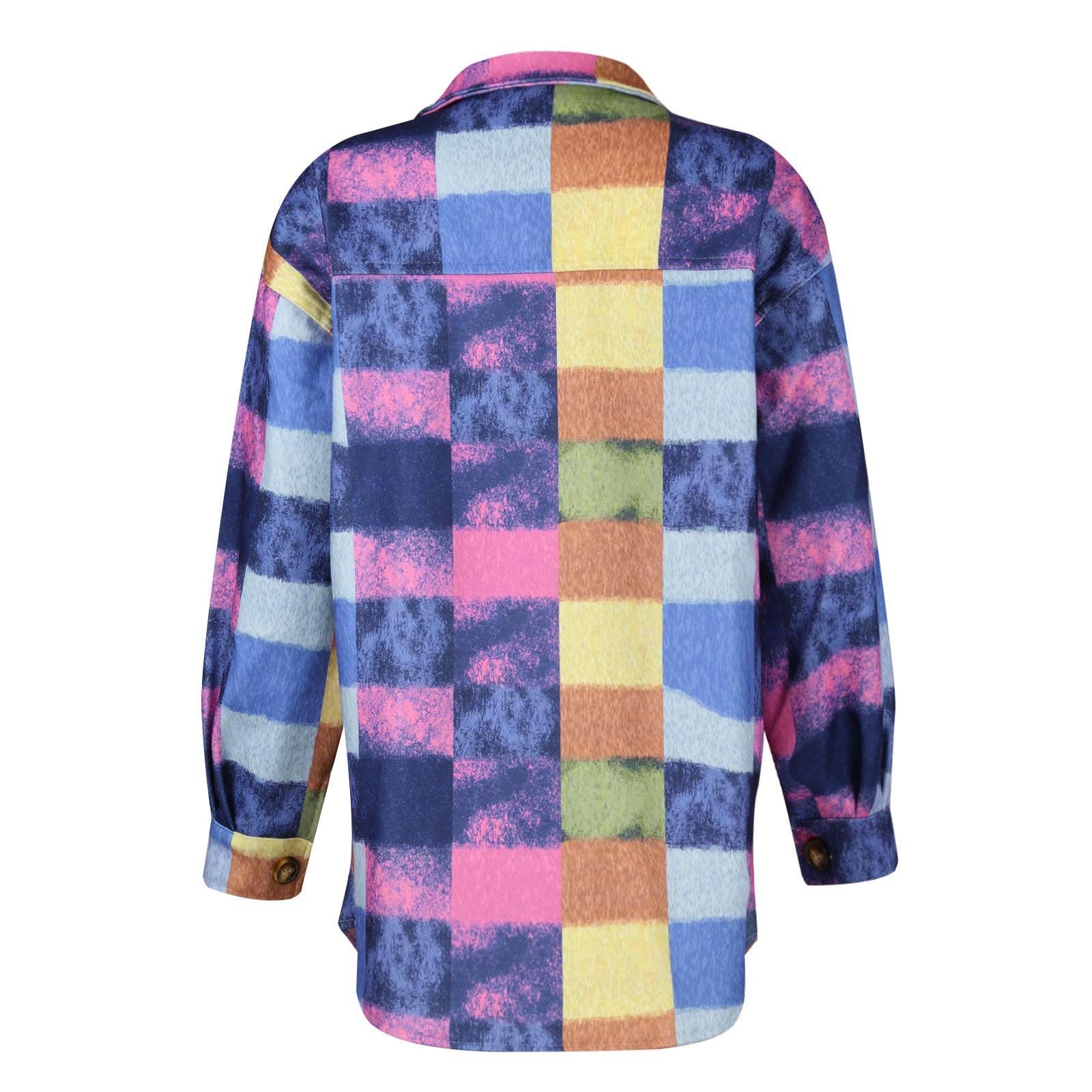 Winterjacke Damen Lang Wollmantel Bunt Bluse Casual Langarm Mantel