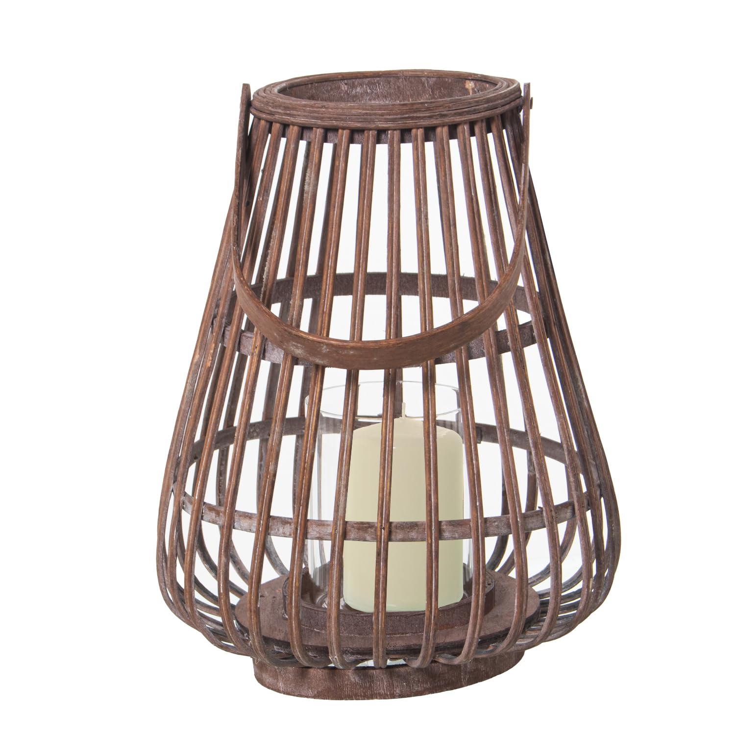 Farol portavelas mimbre c/asa 21x27cm pour décoration de table