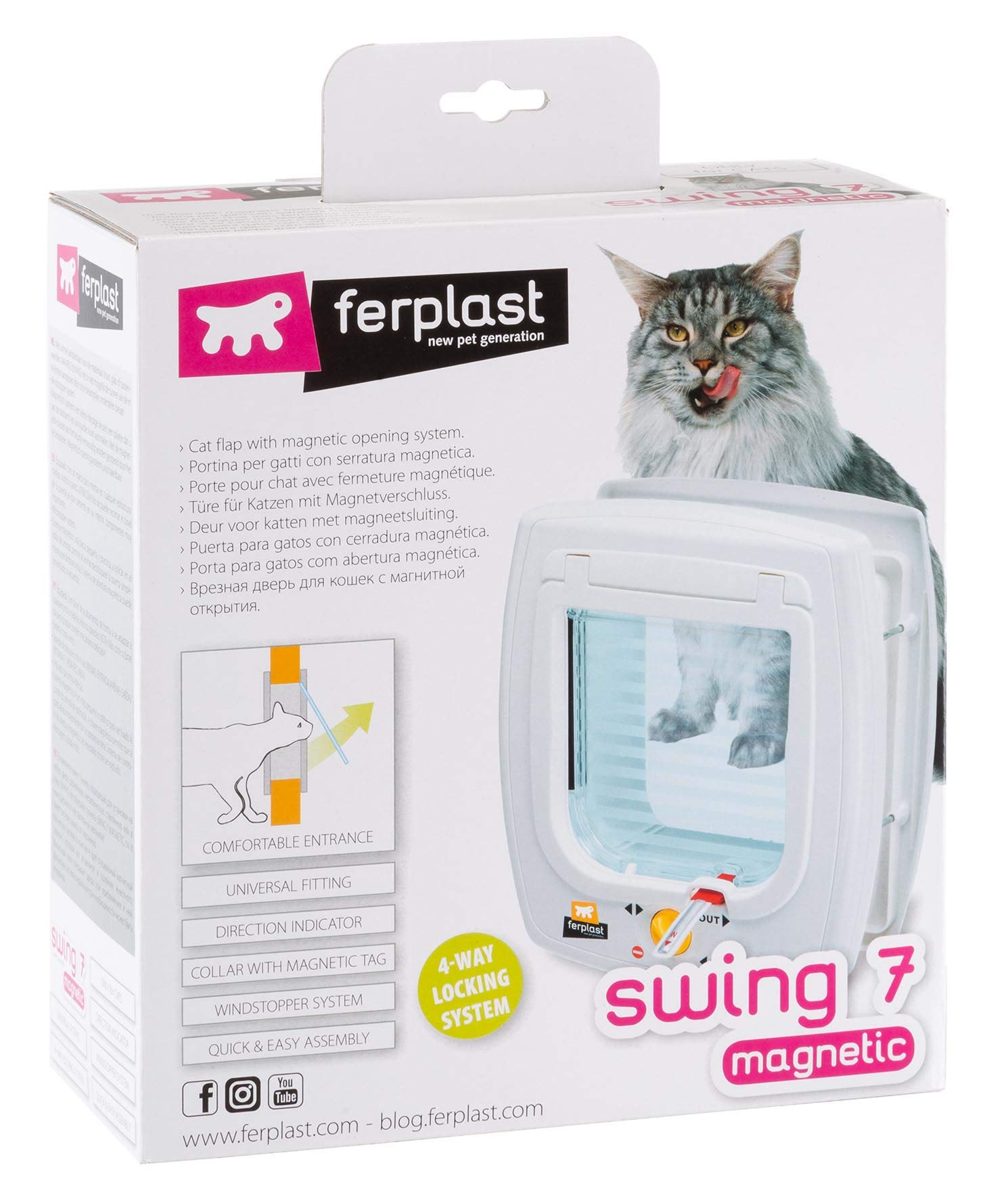 Ferplast Katzenklappe Schaukel 7, weiß