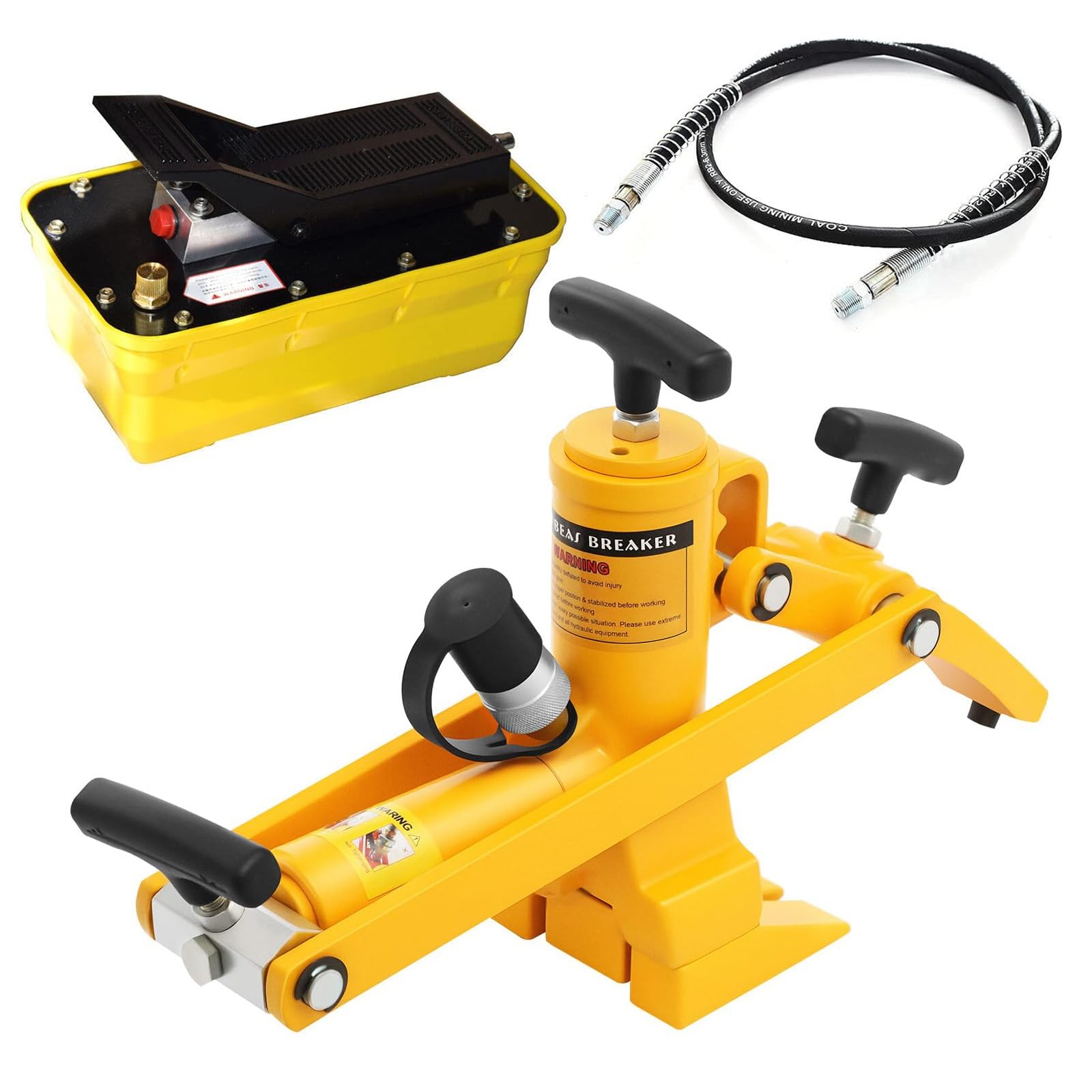 Hydrauliczny łamacz koralików do opon z pompką nożną i wężem powietrznym, zestaw narzędzi wysokociśnieniowych do wymiany opon w ciężkich pojazdach