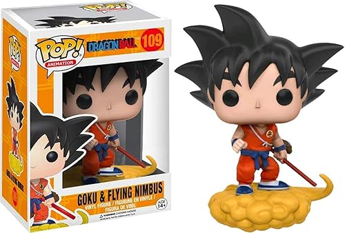 Funko POP Animation Gokú de Dragonball en traje naranja y nimbus volando exclusivo juguete de vinilo