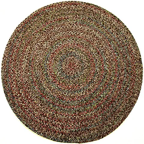 Rhody Rug Sophia SO35 Brown 8' x 8' Round - Braided Area Rug, Home Decor, Floor Mat or Bedroom Rug - Easy Care, Ideal for High Traffic Areas in Hallway and Living Room - Made in USA Cover