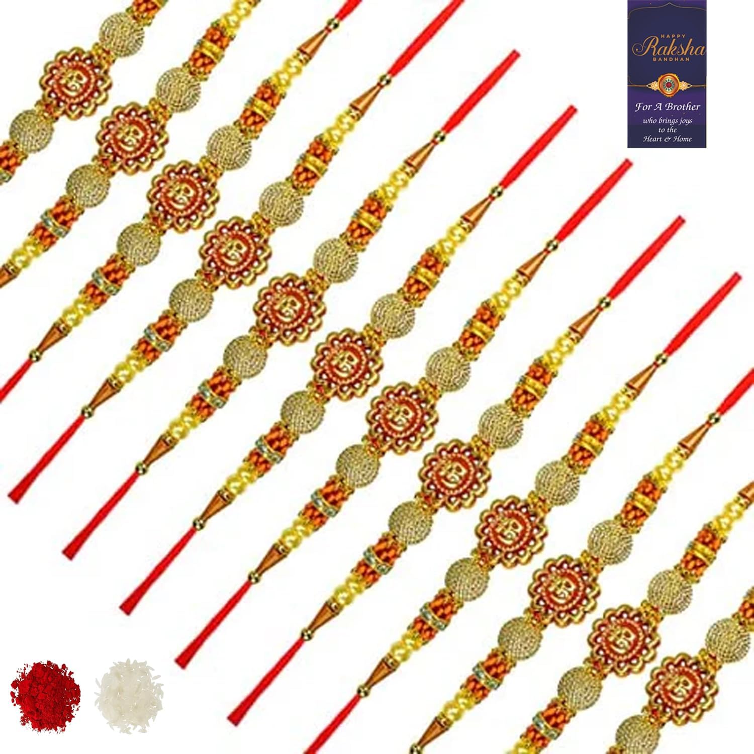 Kitlyn 12 Rakhi Set For Brother/Bhai/Bhabhi HAPPY RAKSHA BANDHAN