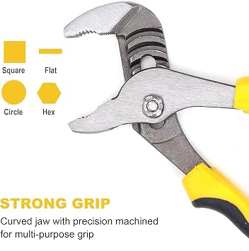 Topline 25-Piece Folding Allen Wrench Set and 4-piece Groove Joint Pliers Set Included 12-in, 10-in, 8-in and 6-in