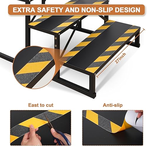 Miniatura 4 de escaleras de 4 pasos para RV, escaleras para tina de hidromasaje, escalera de spa exterior con pasamanos, escalera portátil económica de 5 rueda