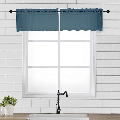 Miniatura 63 de OVZME 2 paneles de cortina traslúcidas para ventana, 96 pulgadas de largo, para dormitorio, diseño de bolsillo superior para cortinero, tratamiento