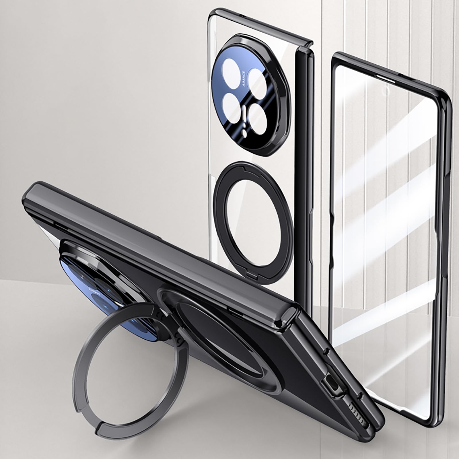 Coque Honor Magic V6 contre les rayures avec charnière articulée noire - 8