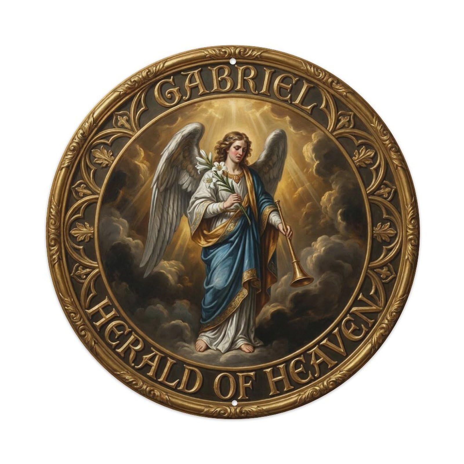 Herald of Heaven Archangel Gabriel Annunciation Metal Tin Sign
