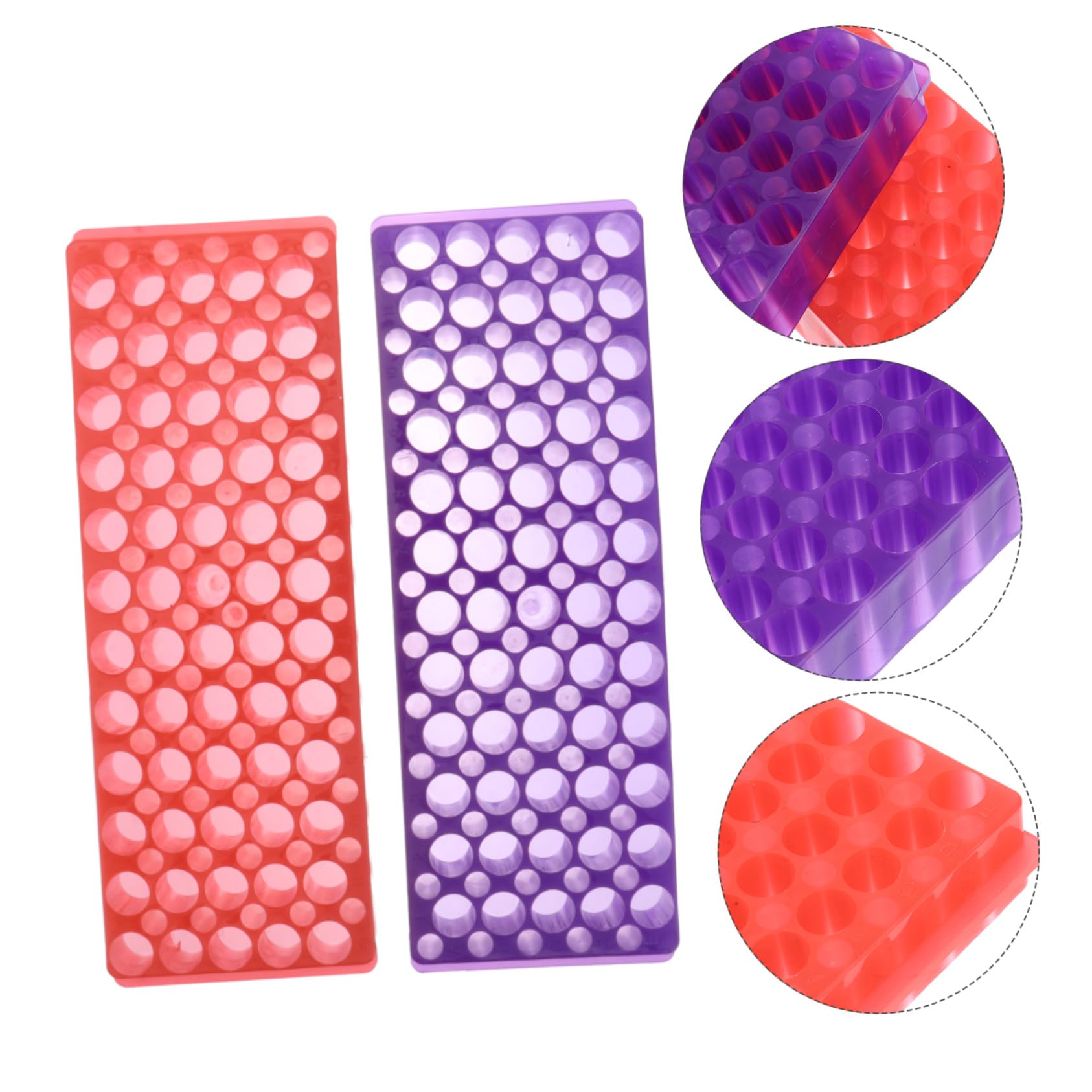 MAGICLULU Gradilla Agujeros Centrífuga de Laboratorio de Tubos 60 Doble Cara 2 Piezas Soporte para Tubos de 0,5ml y 1,5ml Material Pp para Experimentos Científicos