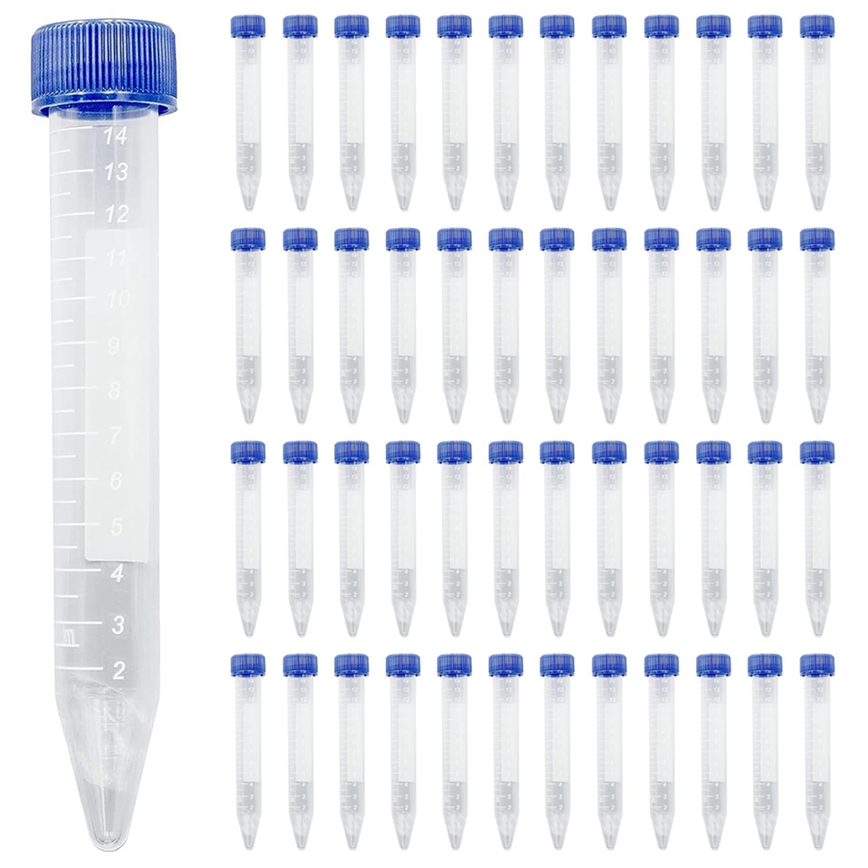 Vjsujehgy Scientific Conical Centrifuge Tubes 15ML, [300 Pack] Plastic Test Tube with Caps,15ML Sterile Test Tubes with Lids