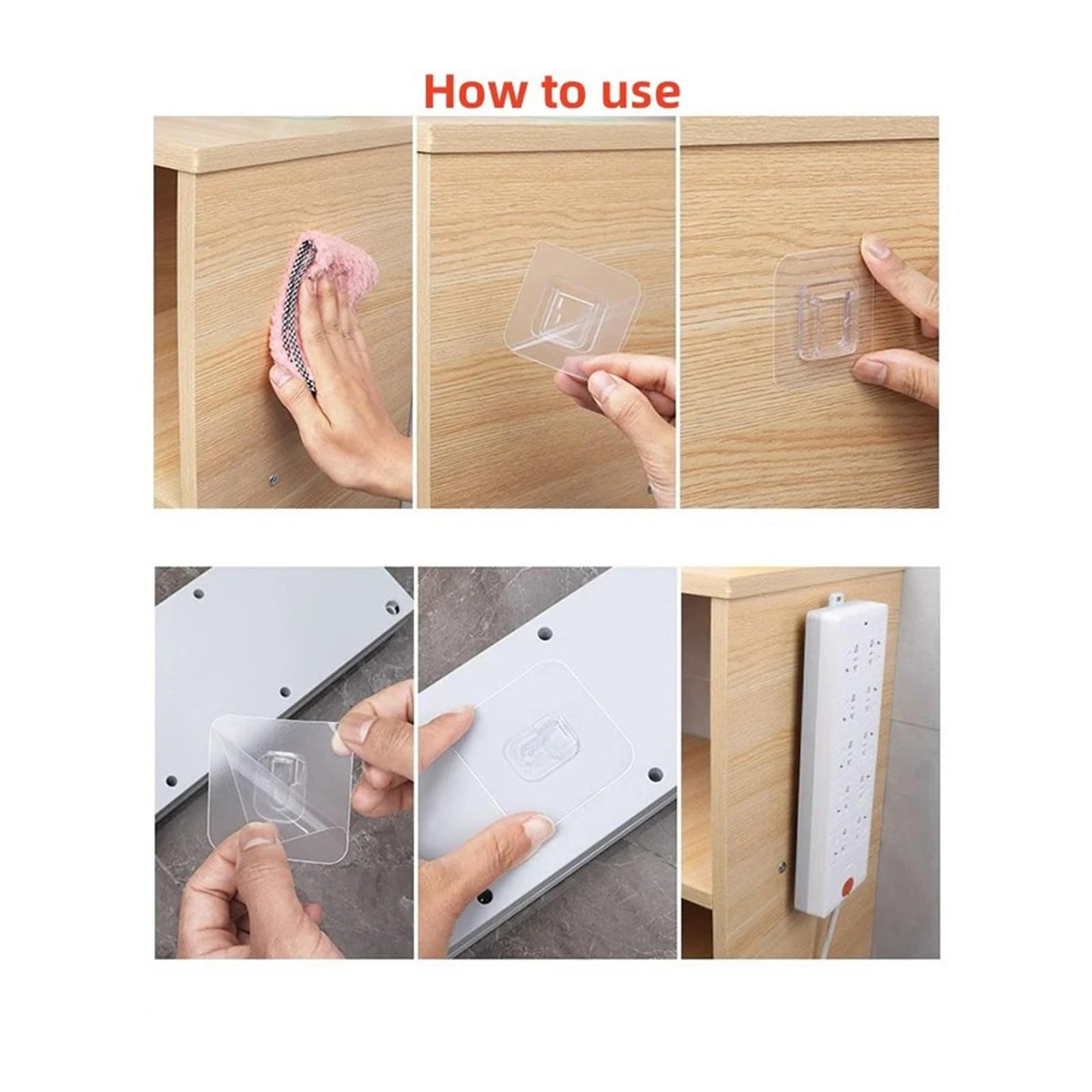 10-200 Ganchos de Doble Cara Adhesivo Fuerte Gancho de Pared Transparente sin Rastro for Cocina Dormitorio Soporte de Almacenamiento Enchufe Colgador