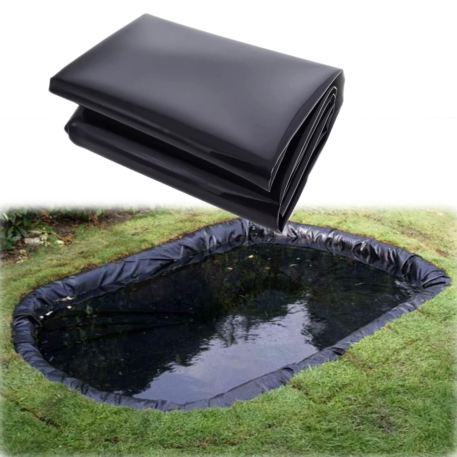 HDPE Teichfolie 2,0mm - 1x10m Schwarz, Fischfreundlich & Wasserdicht