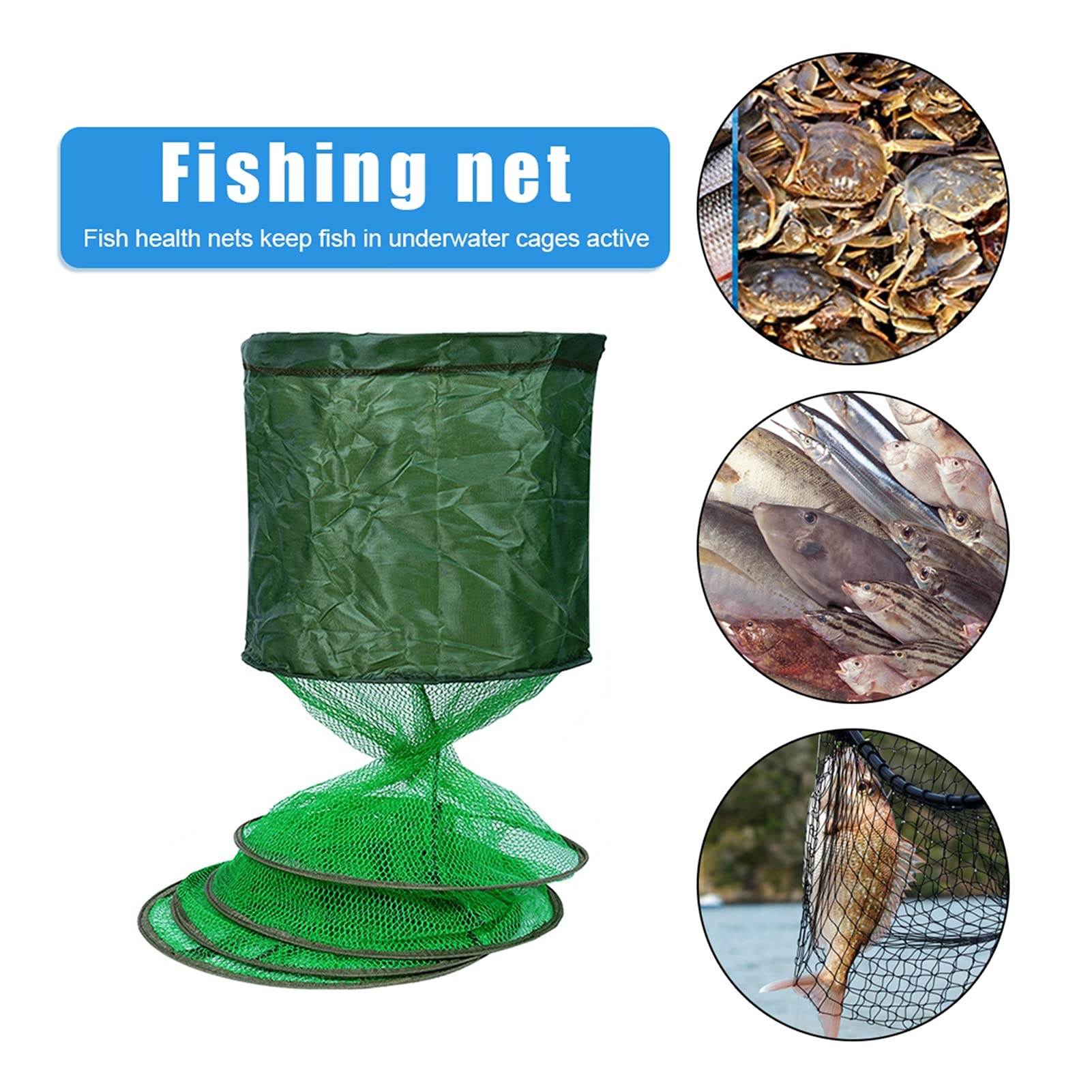 Liudan Fischkescher Faltbare Netguss Dip Käfig Tragbare Fischerei Net Fisch Aufbewahrung Angeln Zubehör Stahlring Falten Fischkäfig Fischfalle Fischnetz