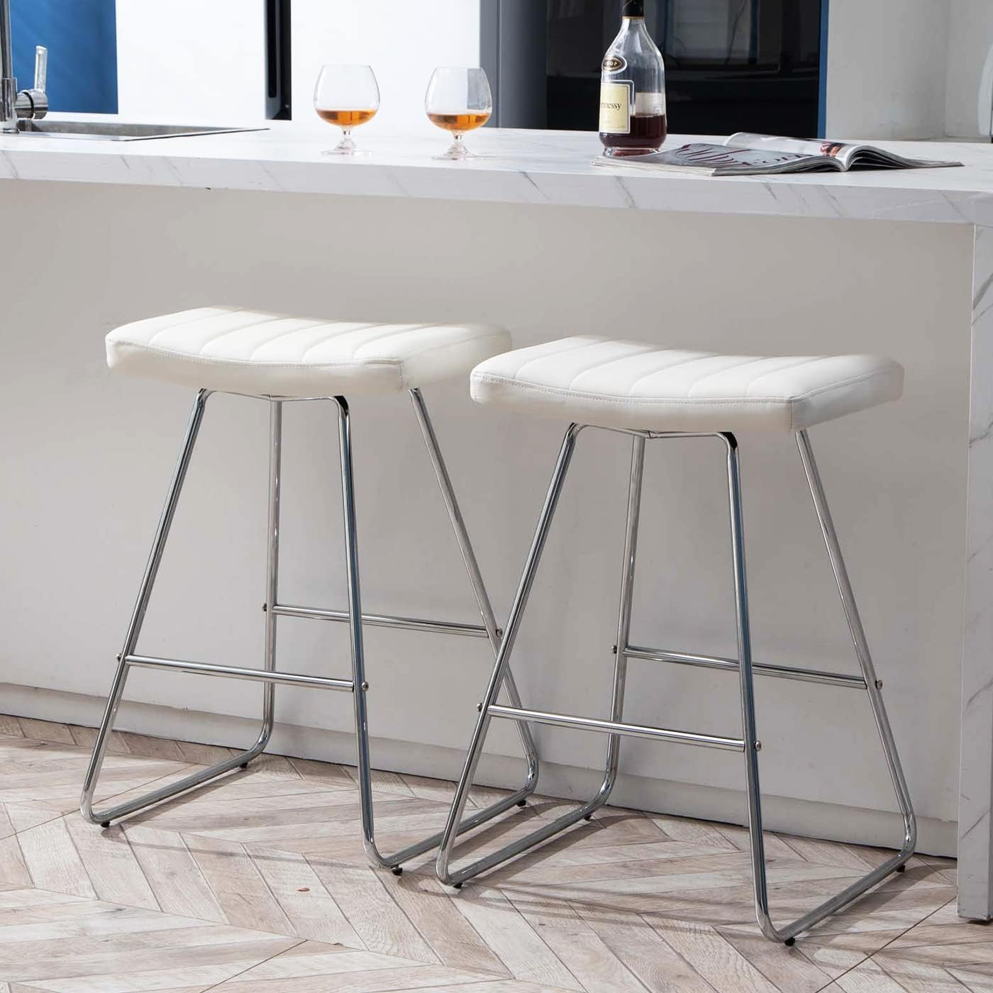 SICOTAS Bar Stools Set of 2 Counter Height Bar Stools