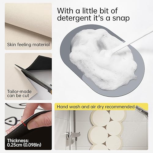 Miniatura 5 de Carpet Mats, Non - Slip Rubber, Absorbent, for Bedroom & Kitchen, Modern Blue24x35