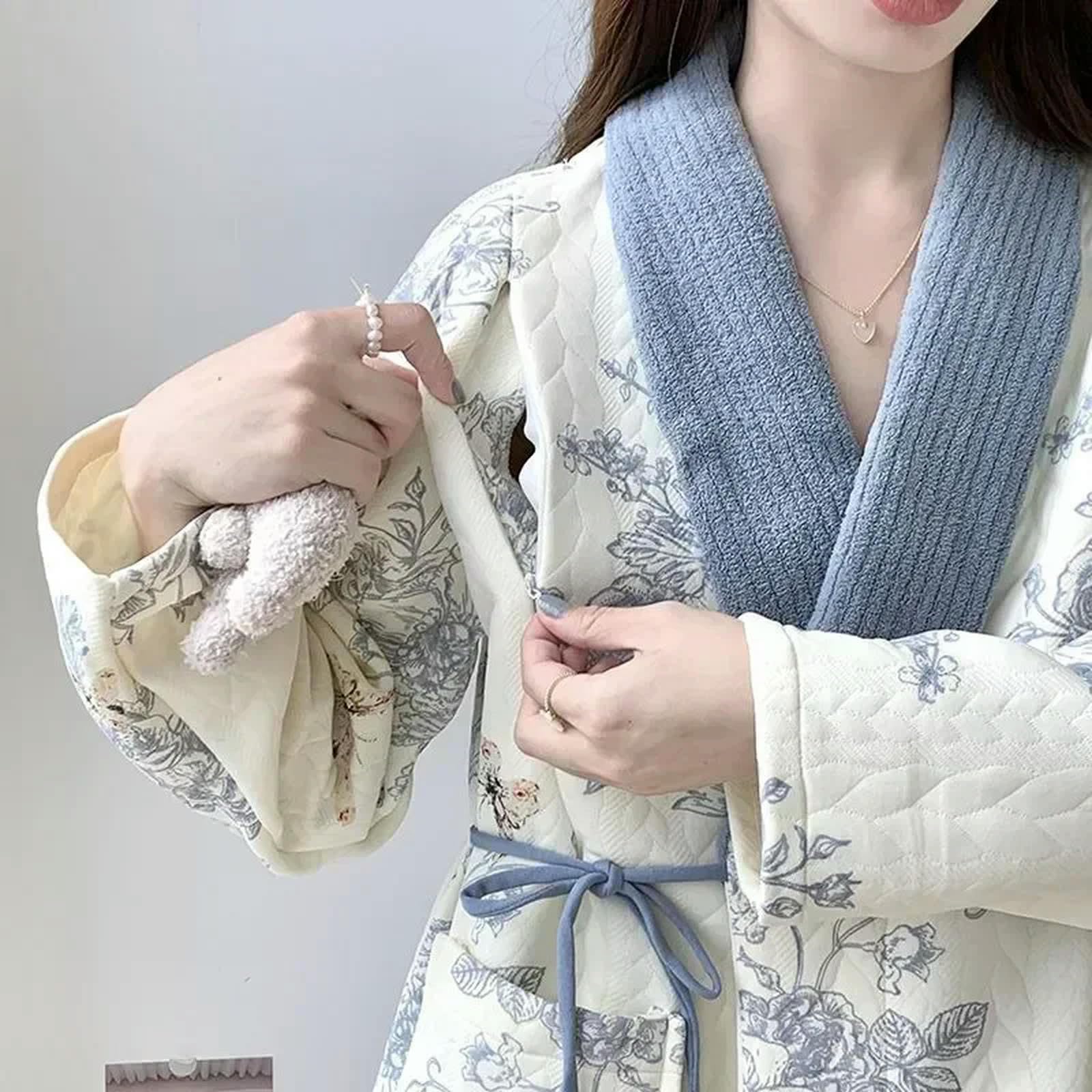 Rinde Pigiama in Pile Fuzzy Vestiti di Cotone Aria in Due Pezzi A V-Collo di Casa Autunno Autunno Donna Calda Pigiama Invernale