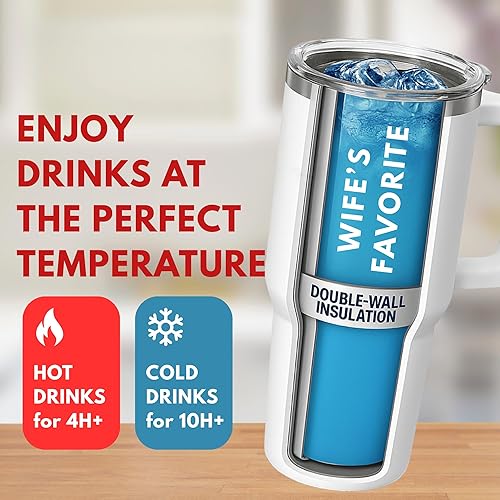 Miniatura 5 de Regalos de San Valentín para esposa de parte del marido, vaso para esposa de 40 onzas, taza para esposa, regalos para esposa en aniversario, regalos