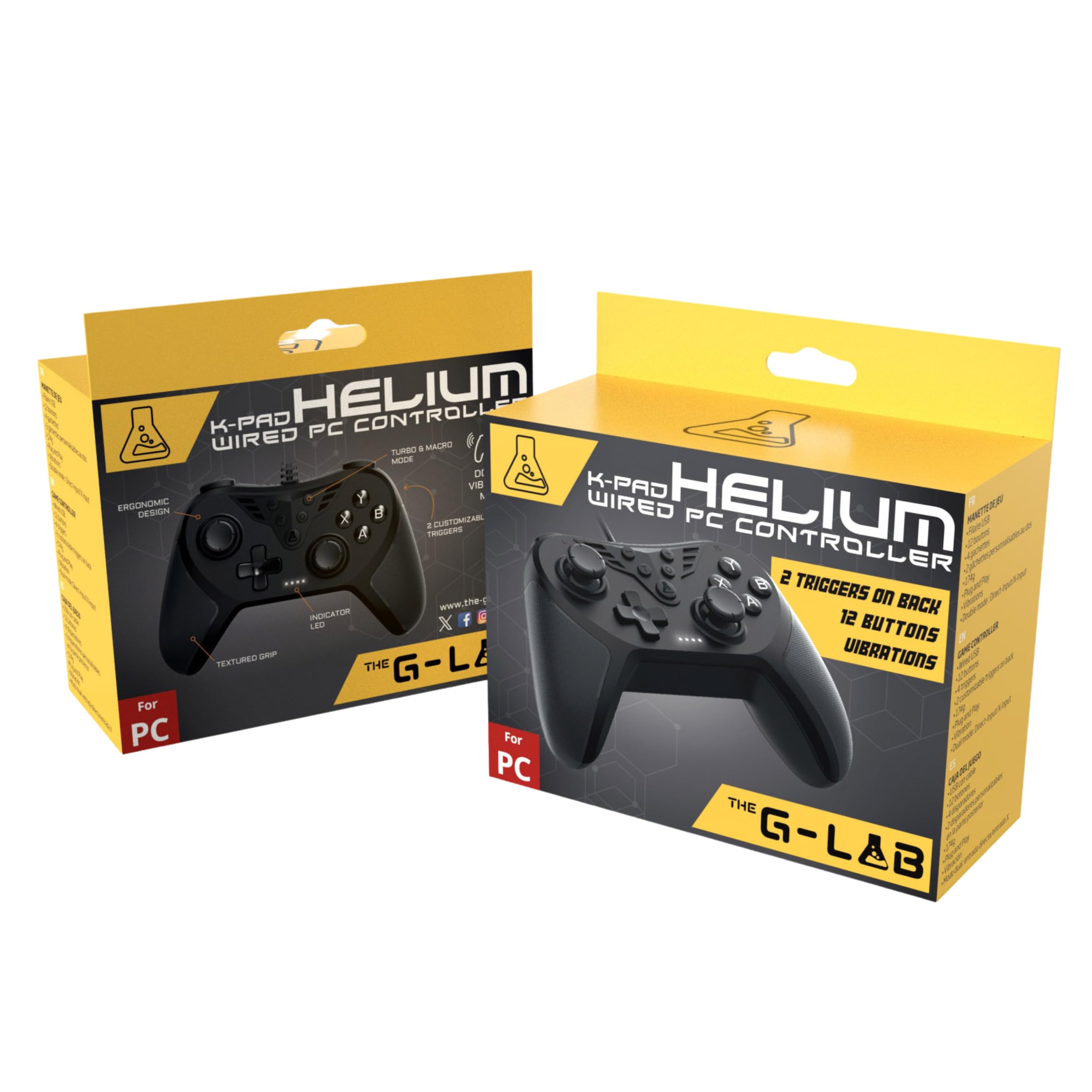 The G-Lab - Combo Hydrogen - Pack Clavier Souris Gamer, Clavier Gamer 60% Filaire, Rétroéclairage RGB, azerty, Format Compact + Souris Gaming RGB, 6 Boutons, 7200 DPI - PC/PS4/PS5 – Blanc
