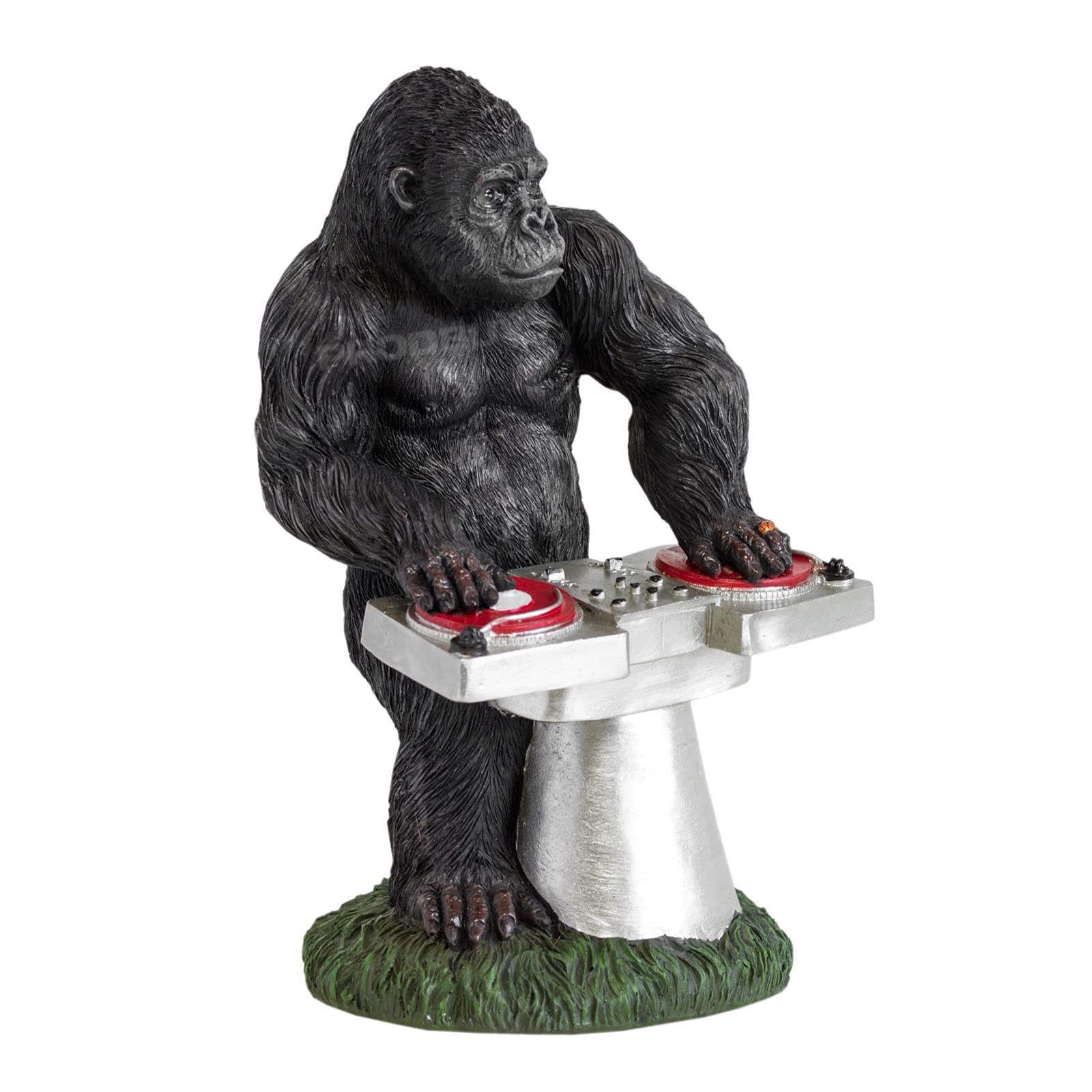Prodbuy Home Black Resin Dj Gorilla With Decks Ornament Garden Statue Decoration Sculpture Lawn Art Monkey Ape