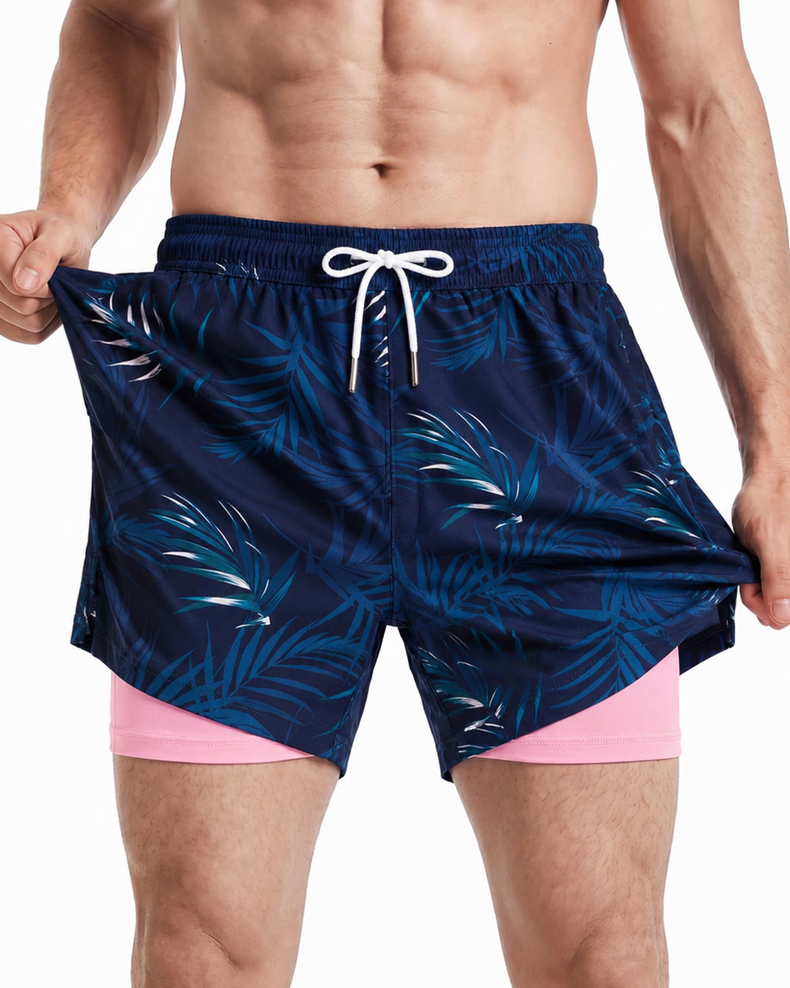 Maillot de bain hommes avec compression short de natation décontracté