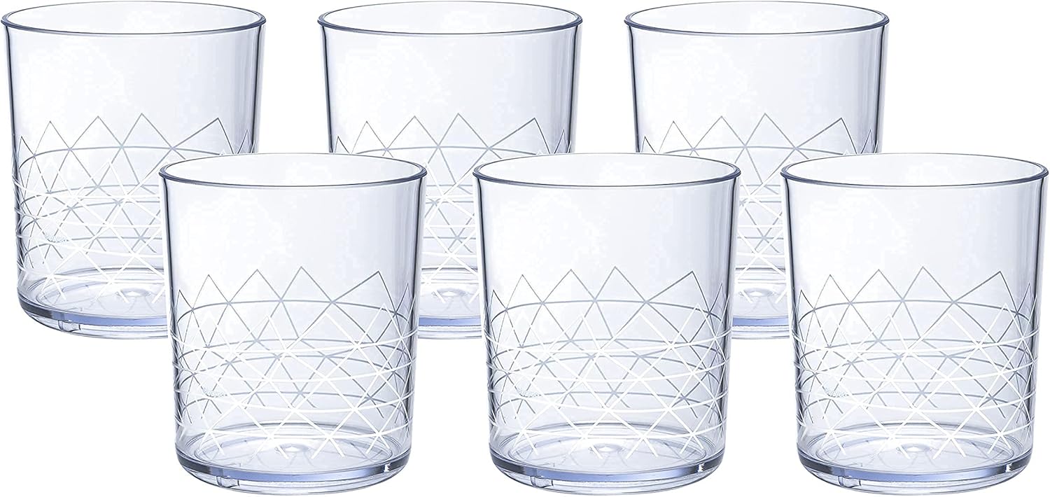 bzyoo BPA-Free Dishwasher Safe 100% Melamine Plate & Bowl Set for Casual dining Indoor and Outdoor Dining Party (12 PCS Dinnerware set, 6pc Tumbler Bundle Set, Spidy French Navy)