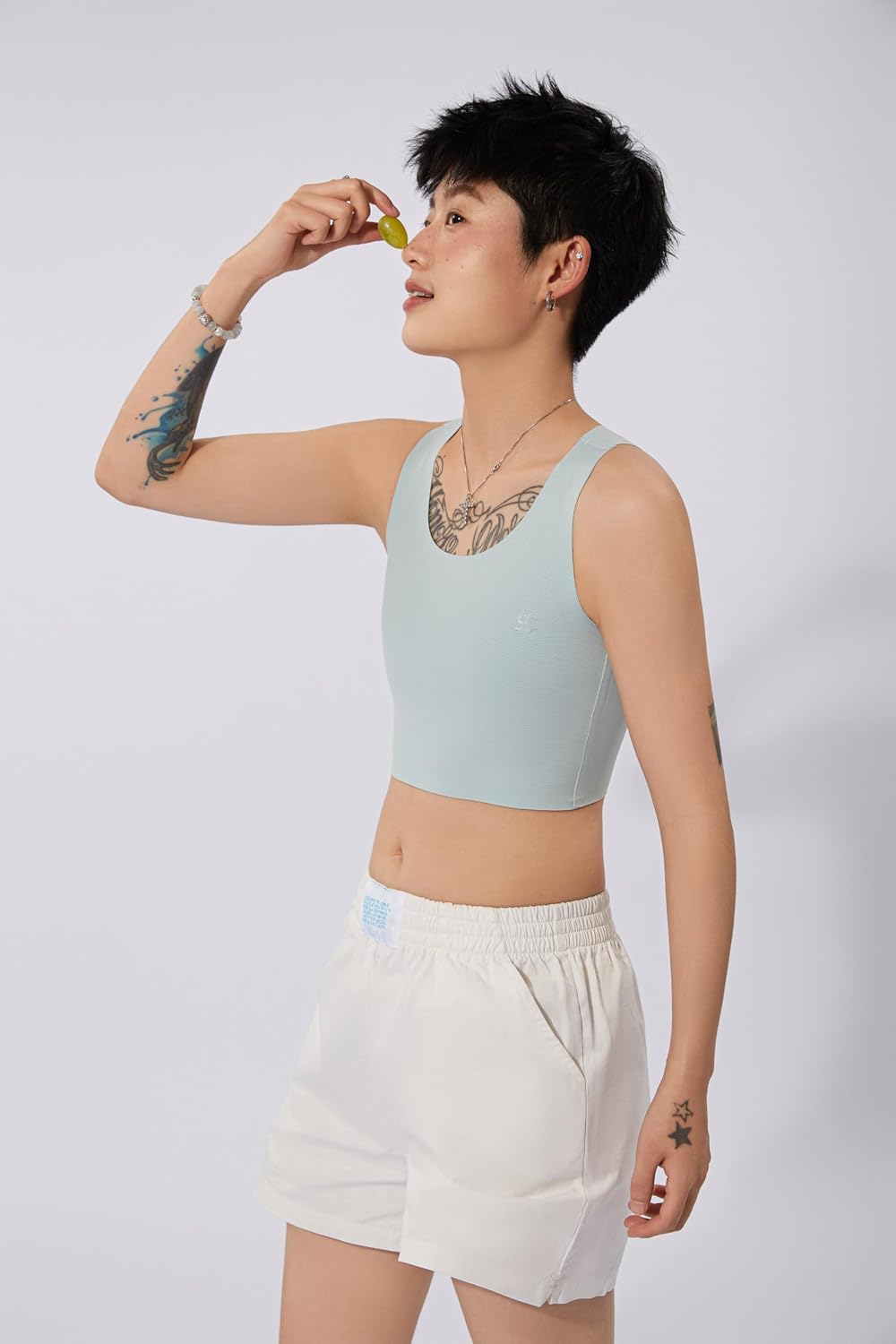 BaronHong Chest Binder for Transgender Half FTM Binder Trans Pullover Bra Seamless Elastic Back Comortable