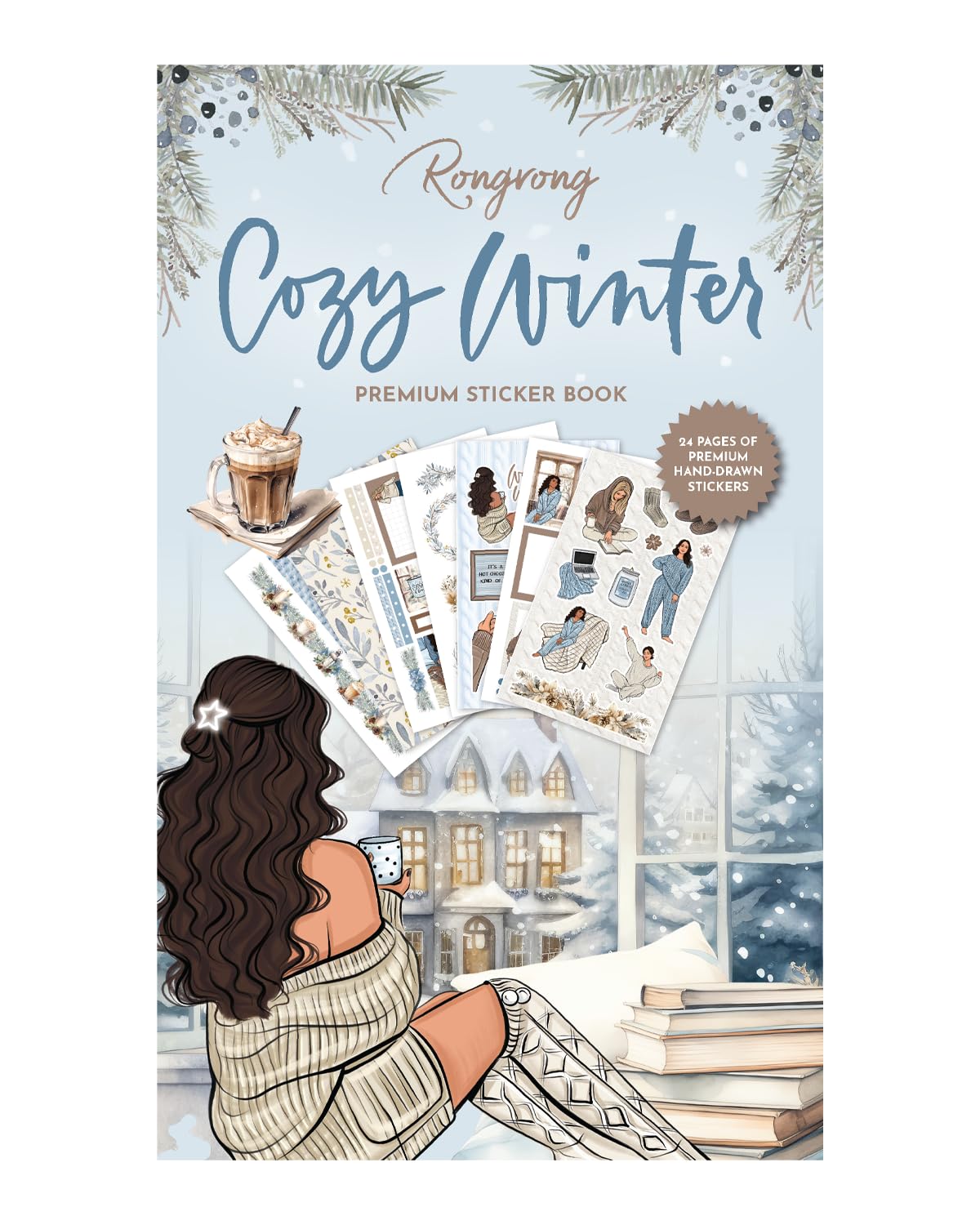 Rongrong Cozy Winter Seasonal Planner Stickers Book for Planners & Journals – Premium Quality Hand Drawn Perfect for Capturing the Essence of Winter – Scrapbook Accessories – 24 Pages