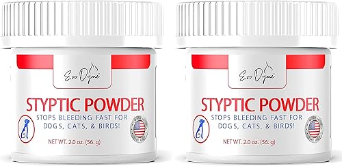 Vista 16 de Polvo Styptic para perros, gatos y pájaros (2 onzas) por Evo Dyne Detención de sangre de acción rápida para mascotas Polvo de parada rápida