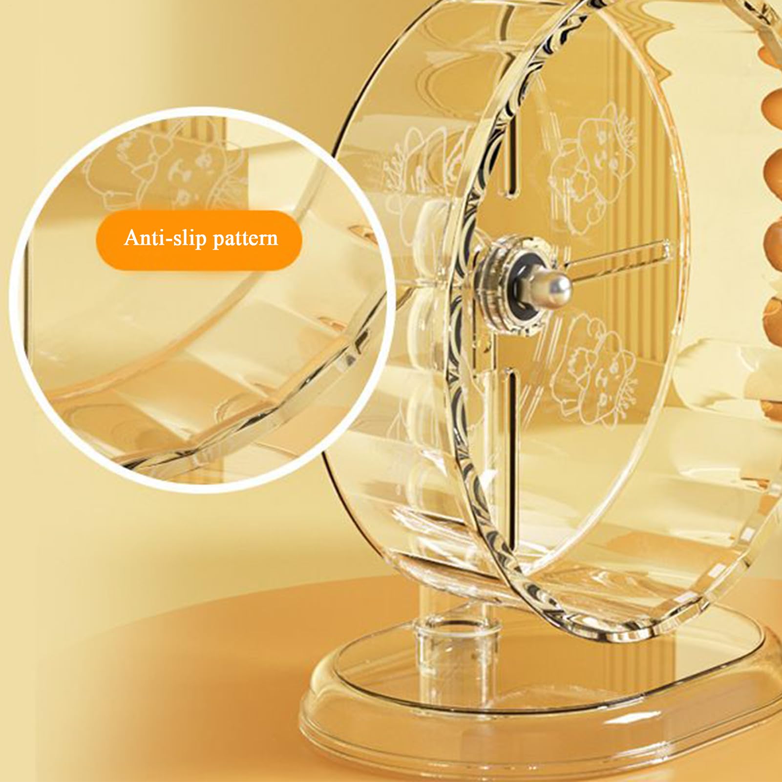 Rueda para hámster Decoración silenciosa para el Interior de la Jaula | Juguete de rueda de correr para hámster dorado, chinchilla, conejo, erizo, y otros animales de razas pequeñas y medianas