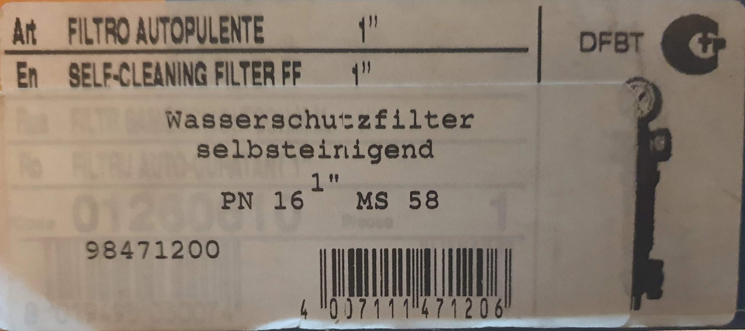 RBM Wasserfilter selbstreinigend 1" PN 16 MS 58 Artikel-Nr. 01260610 mit Messanzeige