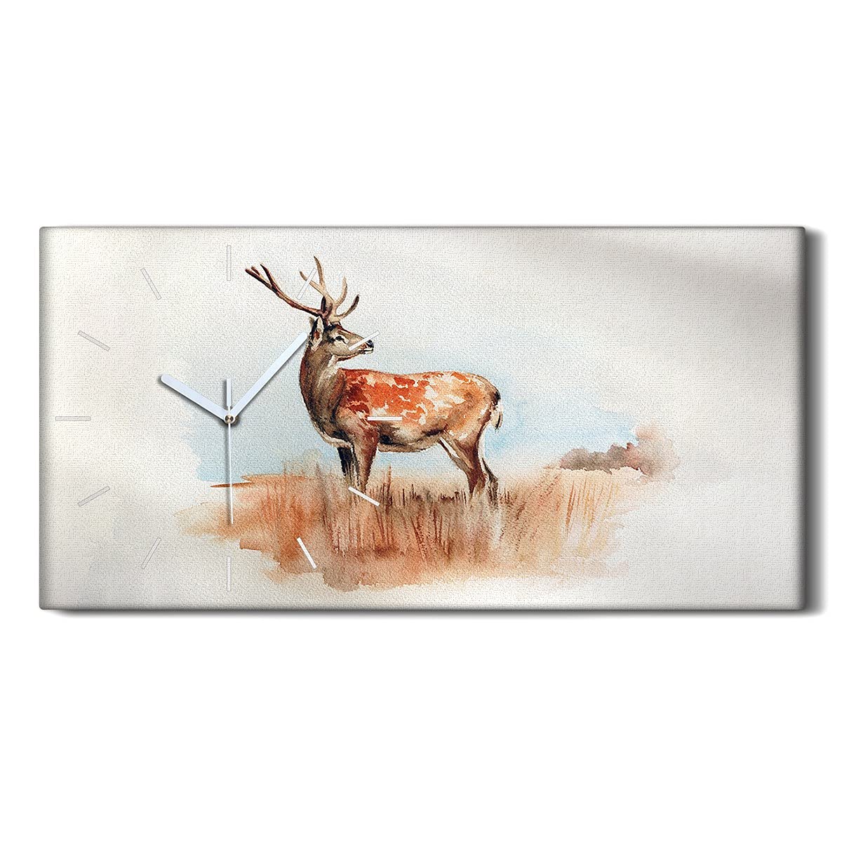 Ne pas tic tac en silence avec cette horloge sur toile cerf salon 60x30
