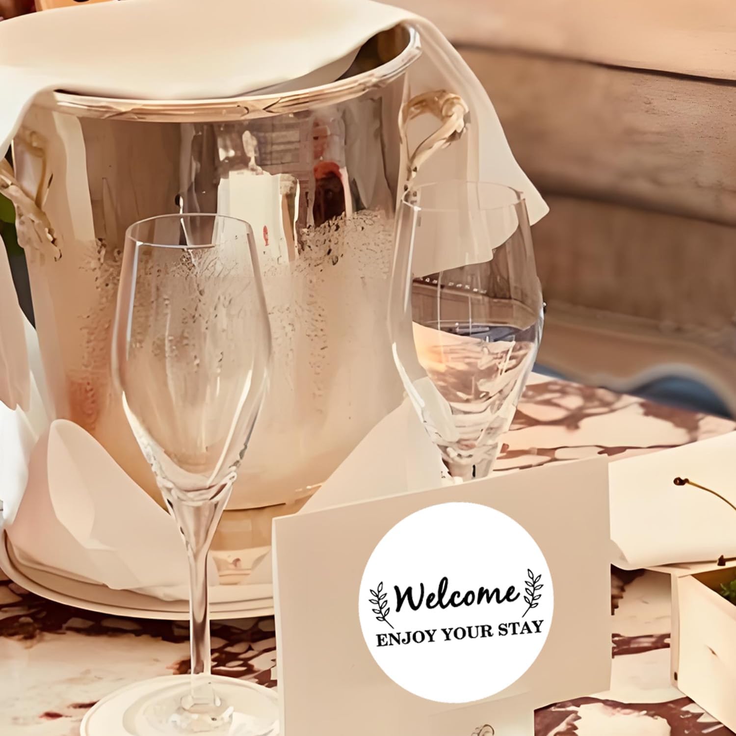 Welcome Hotel Guest Stickers,2 Inch Hotel Key Card Envelope Seals,500 Pcs Per Roll - Image 4