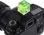 PATIKIL Camera Hot Shoe Cover Level, 3 Axis Hot Shoe Bubble Spirit Level Standard Flashlight Protector Compatible for Nikon for Fujifilm for Pentax Universal DSLR/SLR Camera, Green