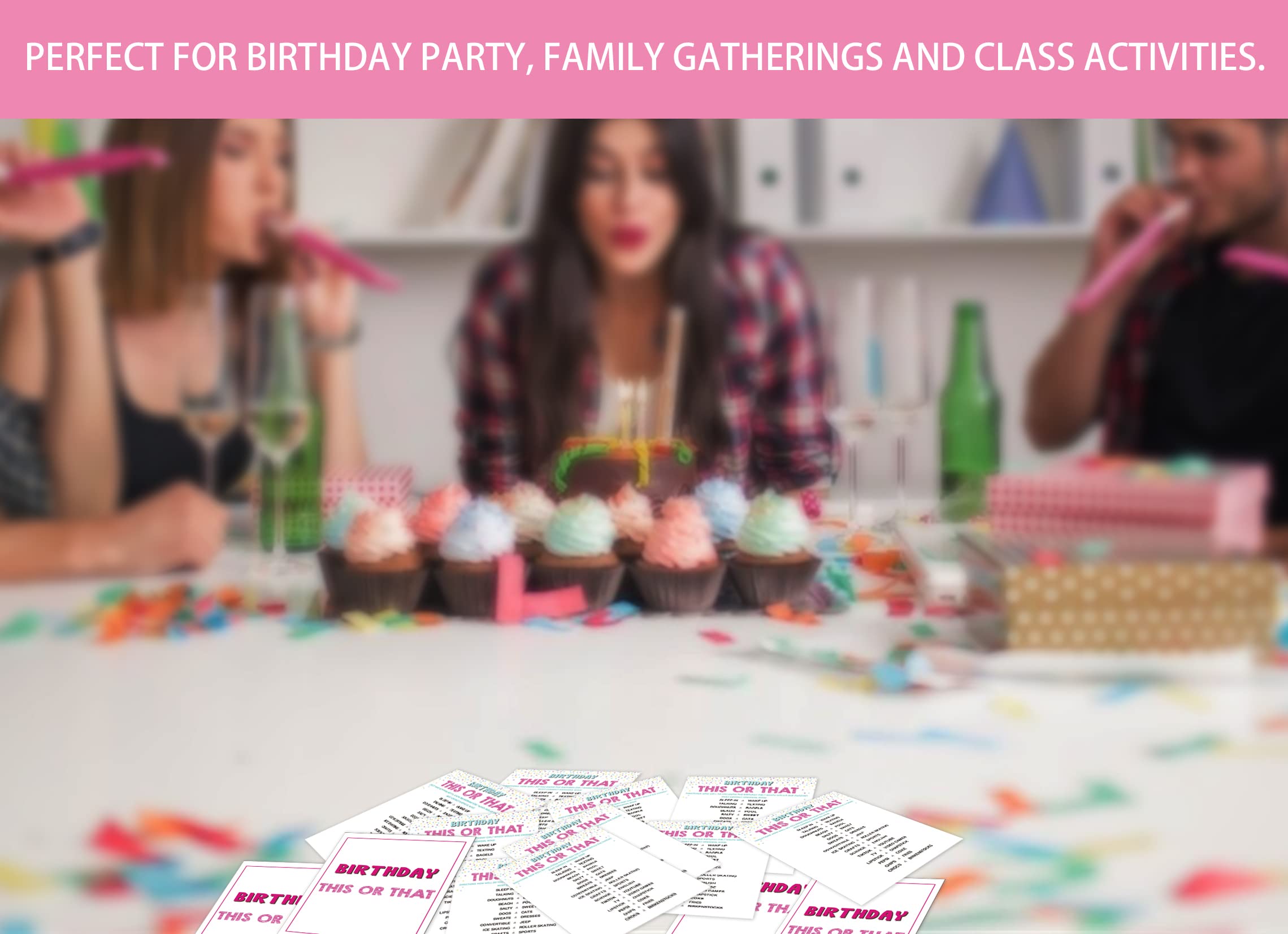 Birthday This Or That – 30 Spielkarten Für Teenager-Partys, Geburtstagsquiz & Mottopartys