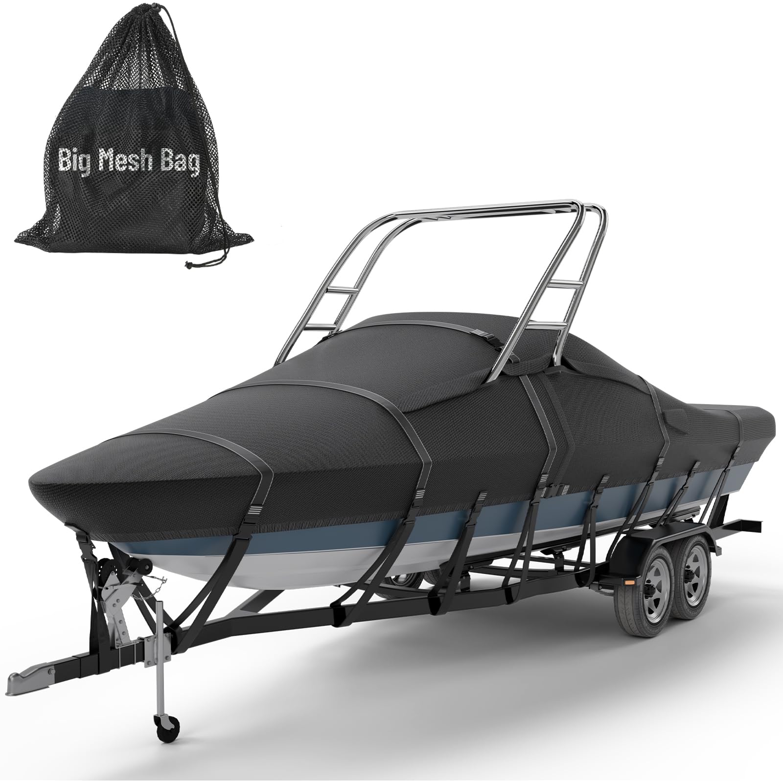 View 1 of 1200D 100% Waterproof Ski & Wakeboard Tower Boat Cover,20'-22'L