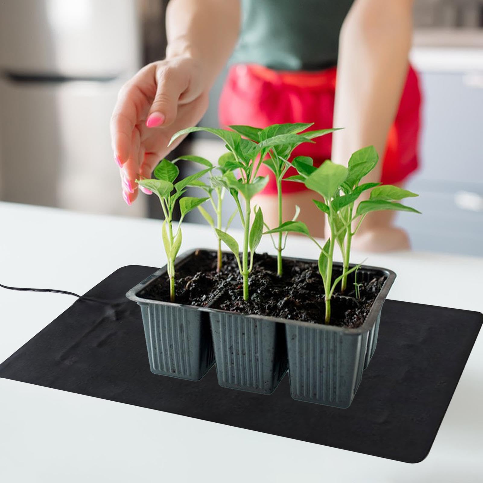 Seedling Heat Mat | Waterproof PVC Leather Plant Heating Pad | 45?-50? USB Warm Hydroponics Heating Pad for Indoor Plants, Reptiles, 3 Adjustable Temp Settings, Indoor Plant Heating Pad