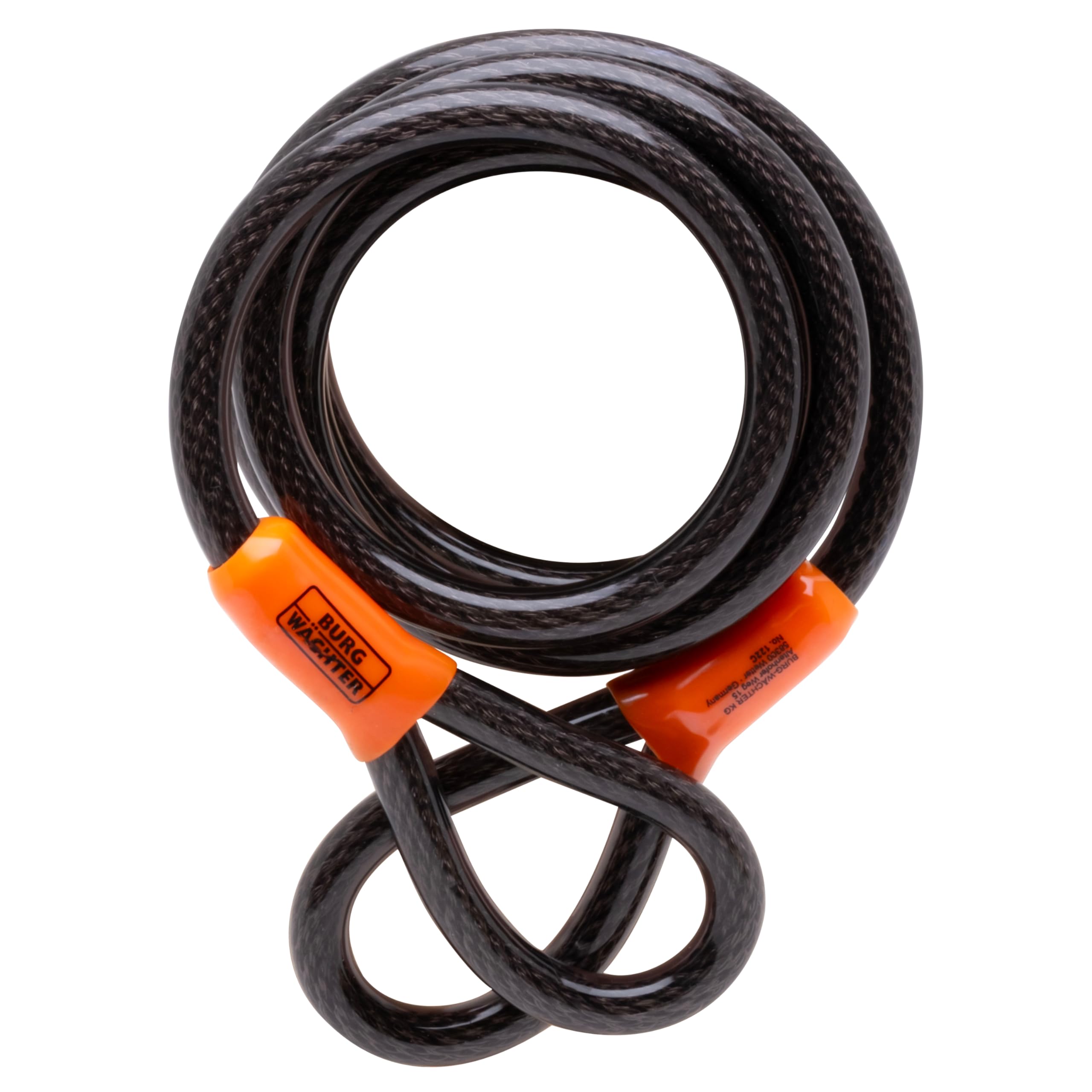 Burg Wachter 122C Double Loop Vinyl Coated Multi-Stranded 12mm x 2.1m, Black