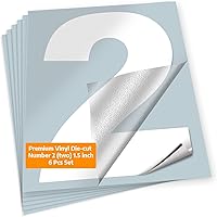 Vista 51 de iSYFIX - Calcomanías de vinilo blancas con número 0 (cero) - Juego de 6 unidades de 1.5 pulgadas autoadhesivas - Decalcomanías premium troqueladas