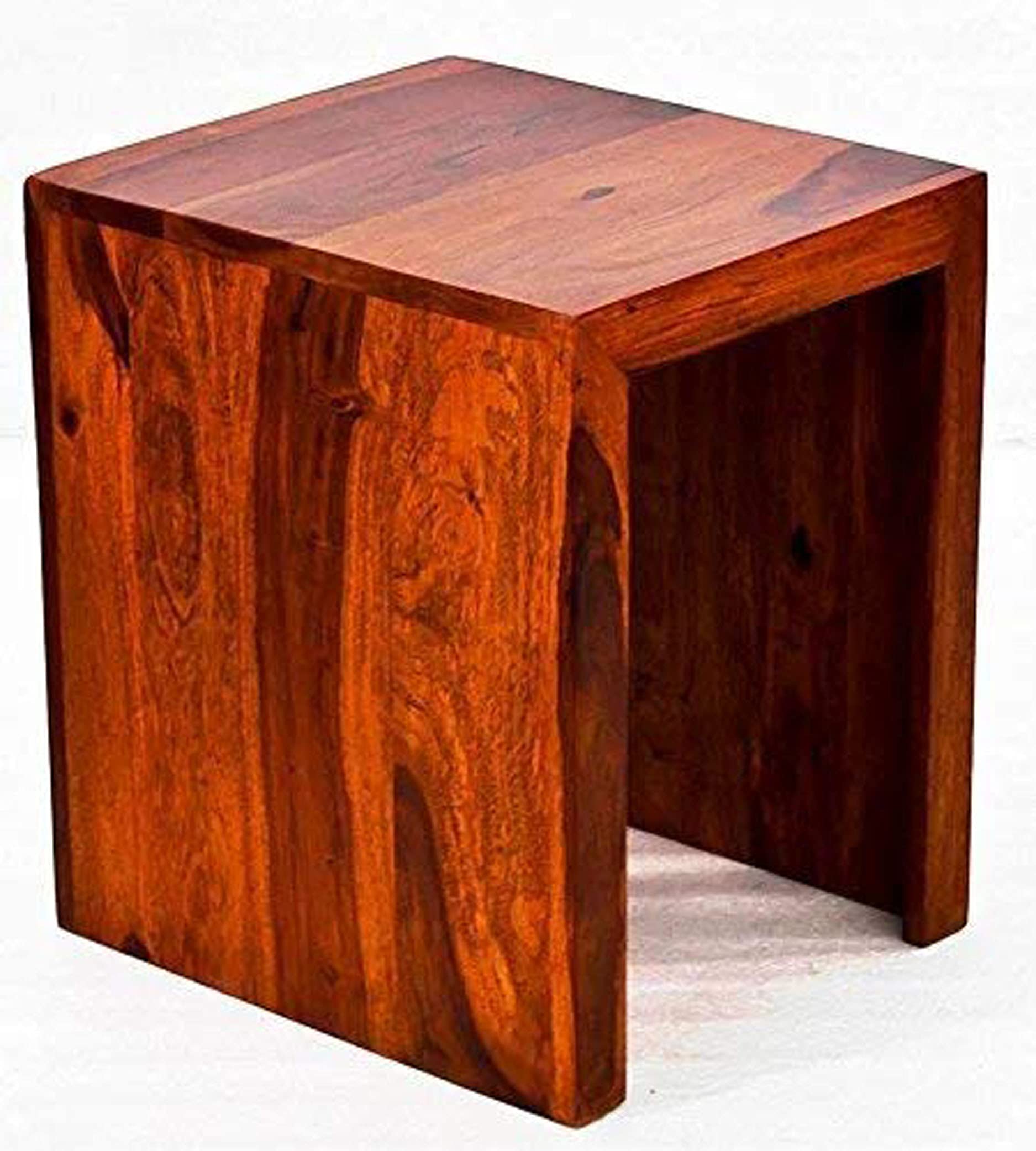 Indigo interiors Sheesham Solid Wood Bedside Side Table for Bedroom, Sofa, Small, Brown-image-44