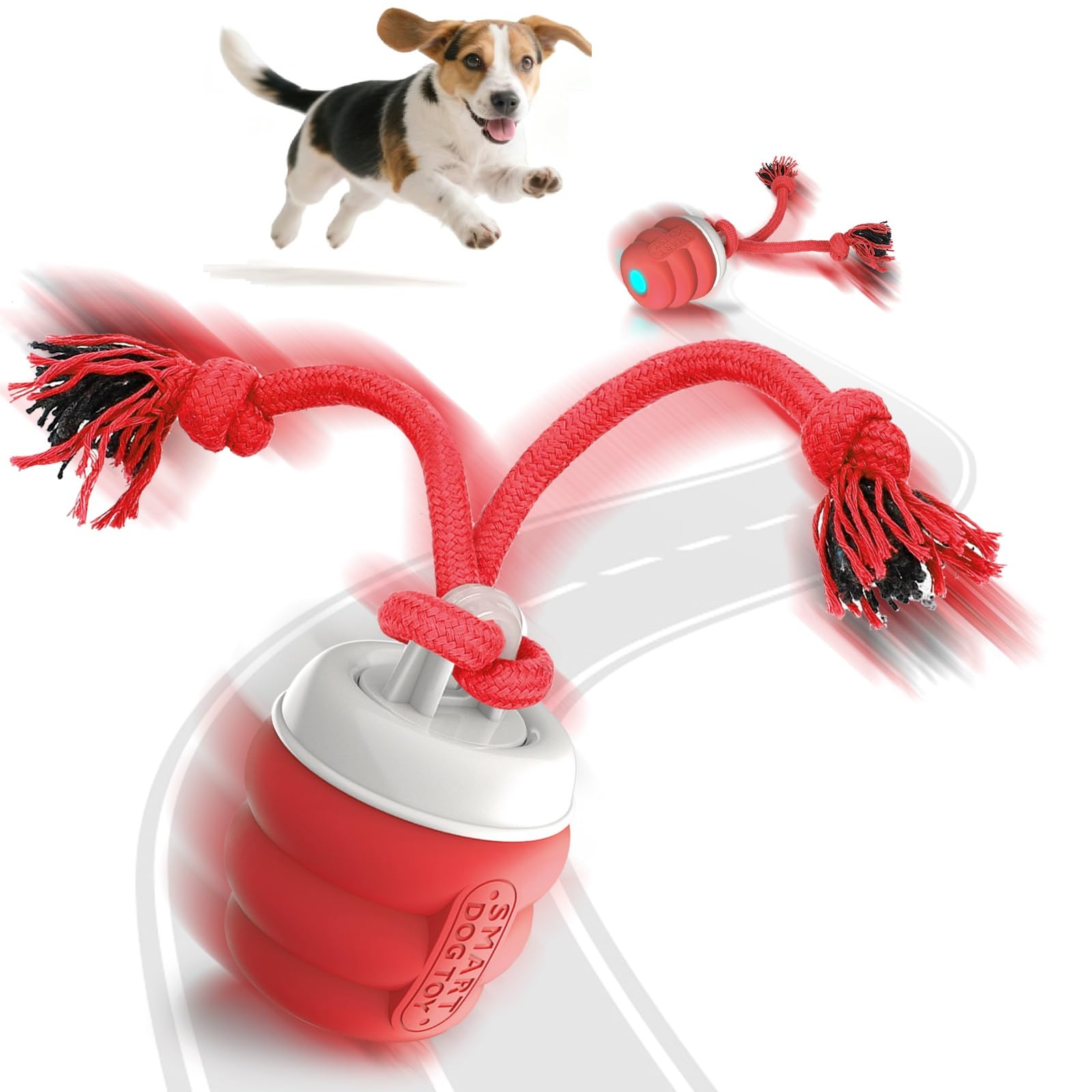 Pelota Interactiva Perro – Juguetes Interactivos para Perros, Pelota para Perros con Cuerda, Pelota Perro se Mueve Sola para Cachorros/Perros Pequeños/Medianos, Recargable por USB