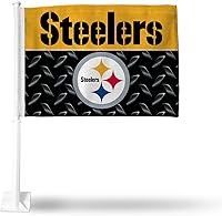 Vista 36 de Rico Industries NFL Double Sided Car Flag - 16" x 19" - Strong Pole That Hooks onto Car/Truck/Automobile