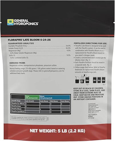 Miniatura 2 de General Hydroponics FloraPro Late Bloom 0-24-26 - Fertilizante nutritivo para cultivo comercial, 5 libras